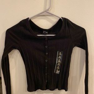 Girls Black Cardigan Sweater